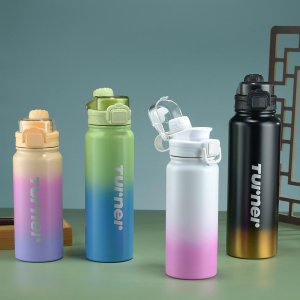 Stainless Steel Insulated Cup Modern PC Outdoor Cup Water Bottle Gradient Dual Drinking Cup