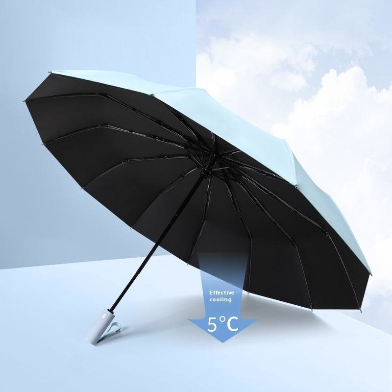 Umbrella Printed Logo Advertising Reinforced Foldable Design Business Sunny Day Use Wholesale Umbrella - Image 2