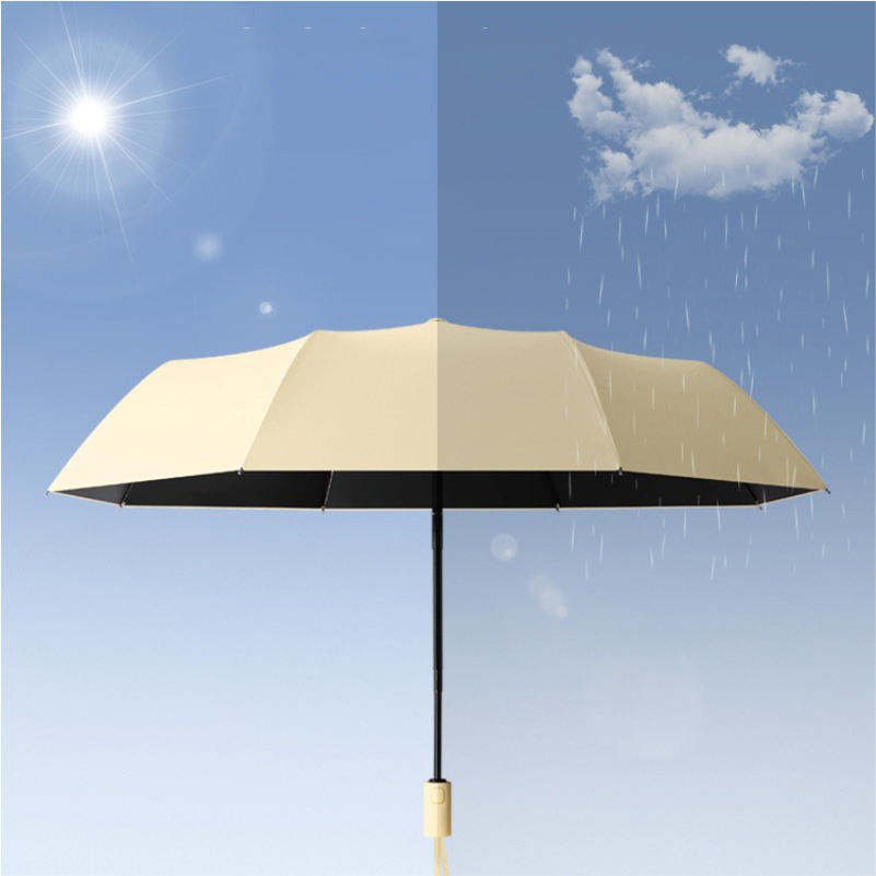 Fully Automatic 8K Golf Umbrella Rainy Black Coating 3-Folding Sunshade with UV Protection Novelty Design for Adults - Image 3